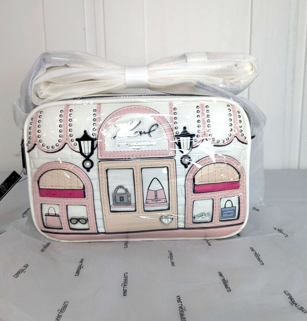 KARL LAGERFELD PARIS Maybelle Crossbody Bag True White Multi NWT $ 228.00